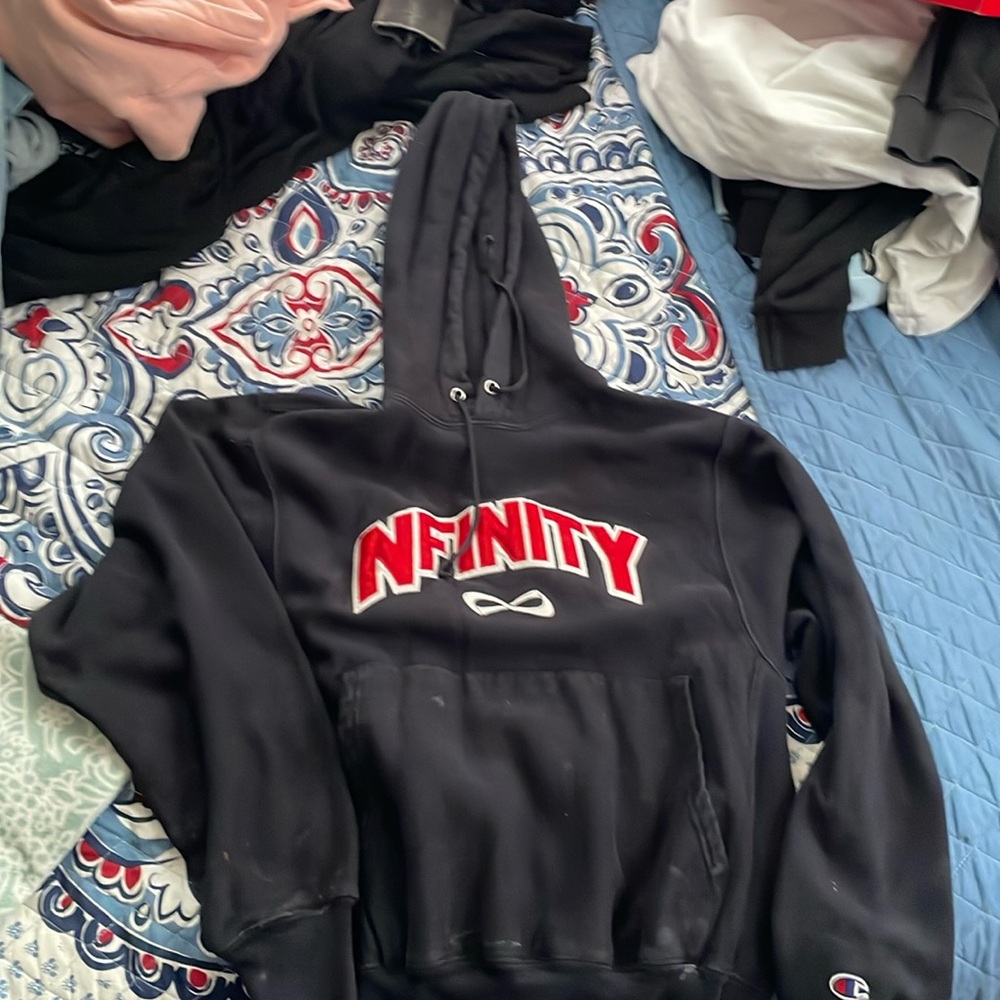 Cheer infinity hoodie kids M or L faded tag